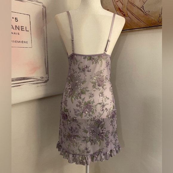 Sheer Sleep Lingerie Dress in Purple Floral Print - Picture 8 of 13